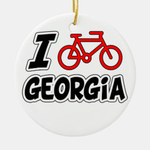 I Liebe, die Georgia radfährt Keramik Ornament