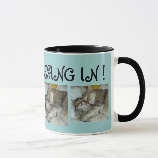 I Liebe, die herein schläft! Katzen-Kaffee-Tasse Tasse (Rechts)