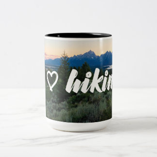 I Liebe, die Kaffee-Tasse wandert Zweifarbige Tasse