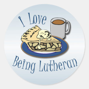 I Liebe, die Lutheraner lustig ist Runder Aufkleber