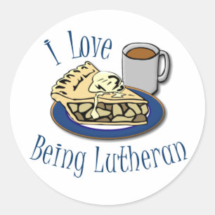 I Liebe, die lutherische lustige Kirche ist Runder Aufkleber