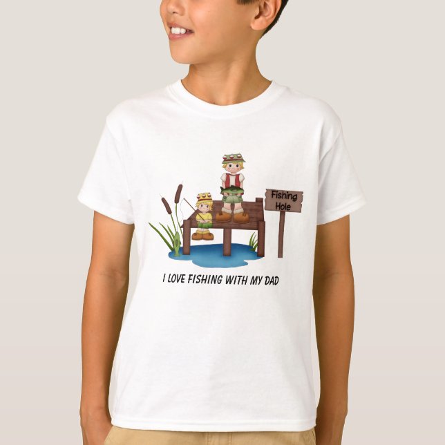 I Liebe, die mit meinem Vater-Shirt fischt T-Shirt (Vorderseite)