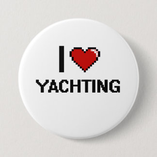 I Liebe, die Retro Entwurf Digital Yachting ist Button