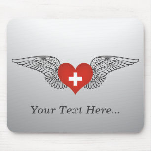 I Liebe die Schweiz - Flügel Mousepad