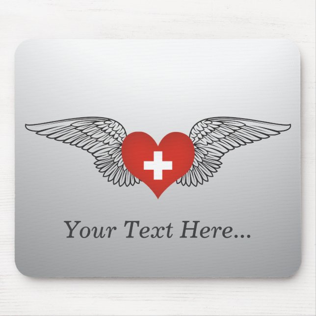 I Liebe die Schweiz - Flügel Mousepad (Vorne)