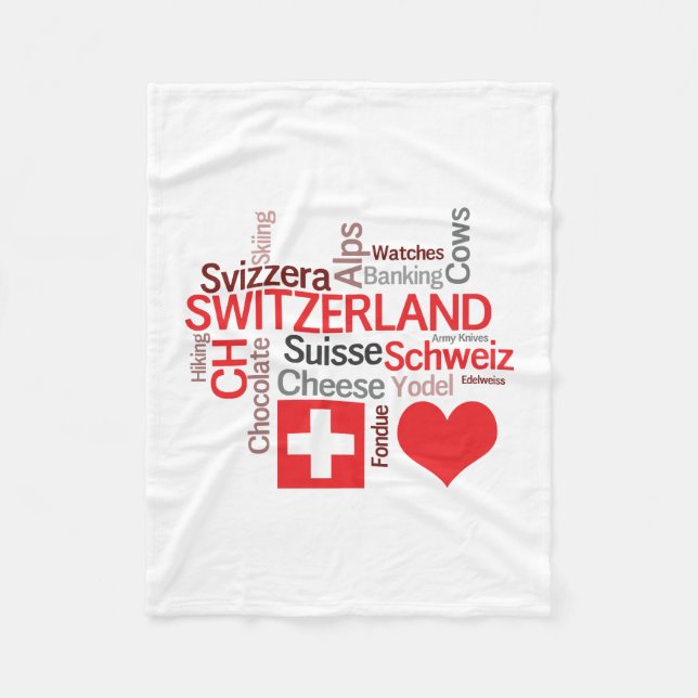 I Liebe die Schweiz - Schweizer Lieblingssachen Fleecedecke (Vorderseite)