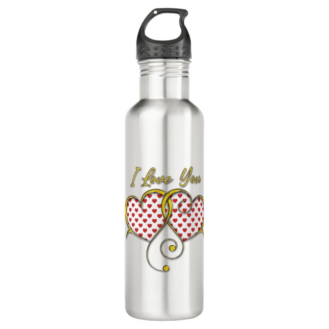 I Liebe, die Sie entwerfen Edelstahlflasche (Vorderseite)