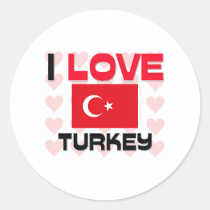 I Liebe die Türkei Runder Aufkleber