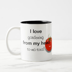 I Liebe, die von meiner Haupttomate-Tasse im Zweifarbige Tasse