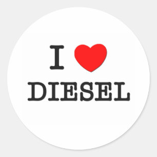 I Liebe Diesel Runder Aufkleber