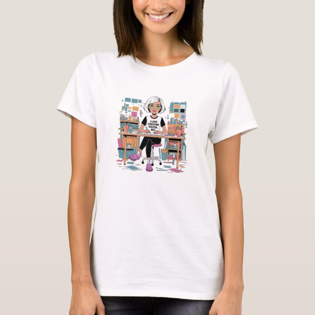 "I LIEBE, DIGITALE KUNST ZU SCHAFFEN" T-Shirt (Vorderseite)