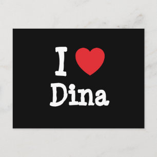 I Liebe Dina heart T - Shirt Postkarte