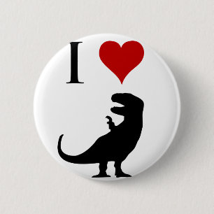 I Liebe-Dinosaurier - T-Rex Button