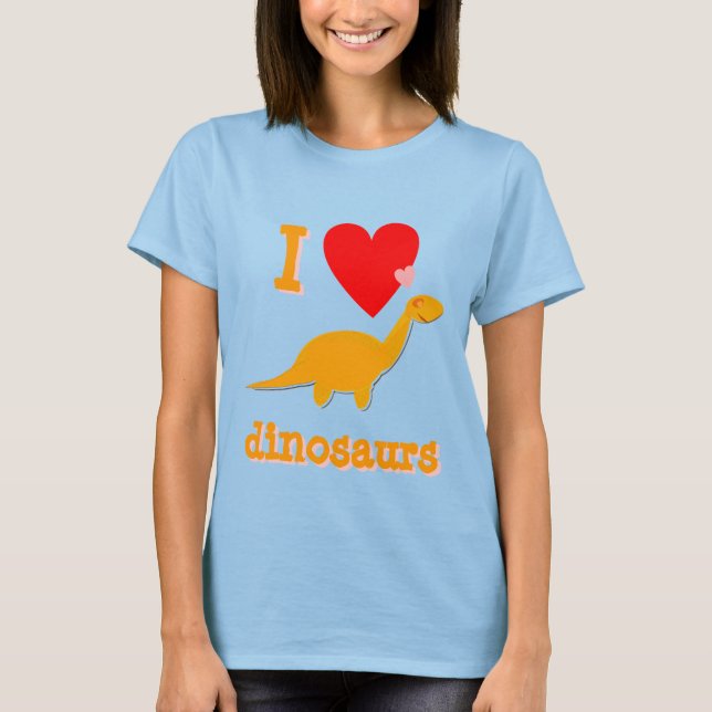 I Liebe Dinosaurier T - Shirt (Vorderseite)