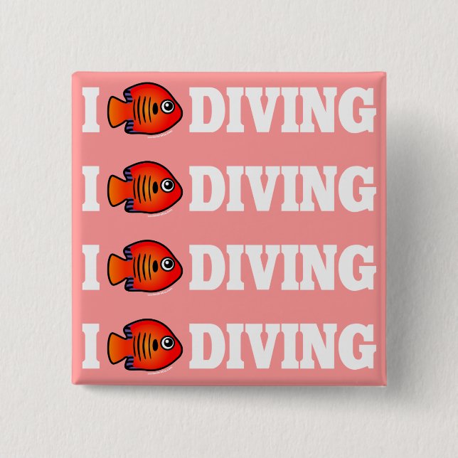 I Liebe Diving Button (Vorderseite)