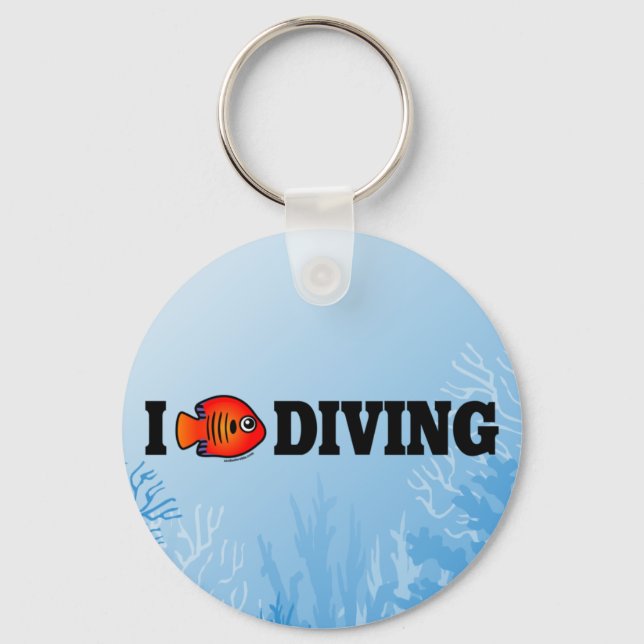 I Liebe Diving Schlüsselanhänger (Vorderseite)