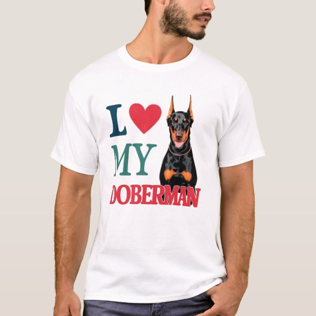 I Liebe Doberman Dog T-Shirt (Vorderseite)