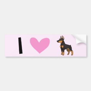 I Liebe-DobermannPinschers (spitze Ohren) Autoaufkleber