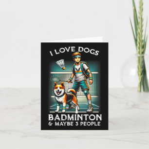 I Liebe Dog Badminton Karte