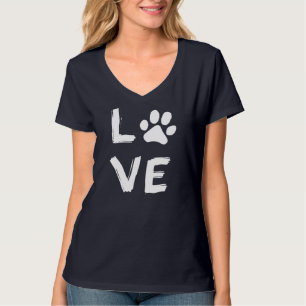 I Liebe Dog Paw Hund Print Hund Lover Dog Besitzer T-Shirt