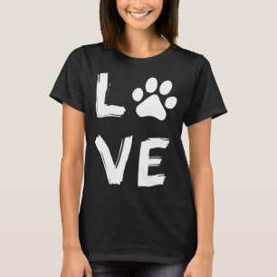 I Liebe Dog Paw Hund Print Hund Lover Dog Besitzer T-Shirt