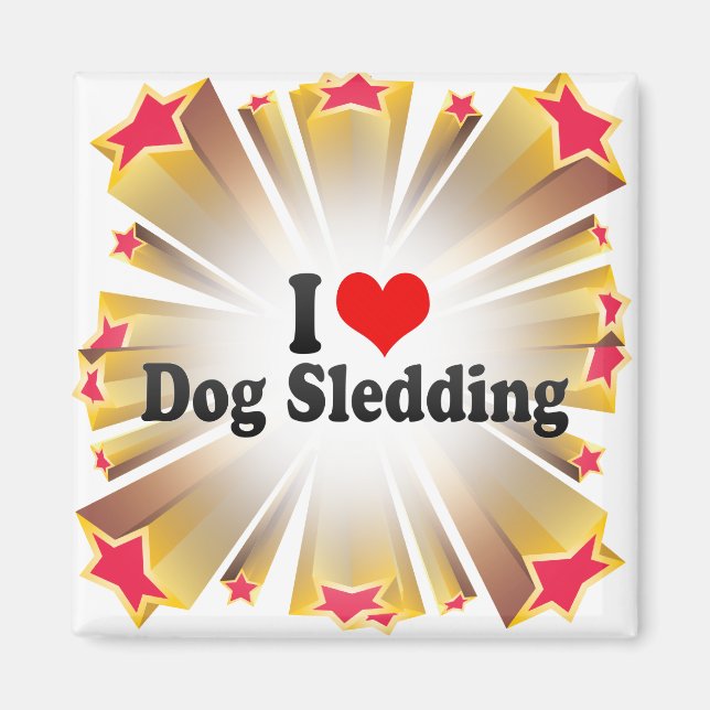 I Liebe Dog Sledings Magnet (Vorne)