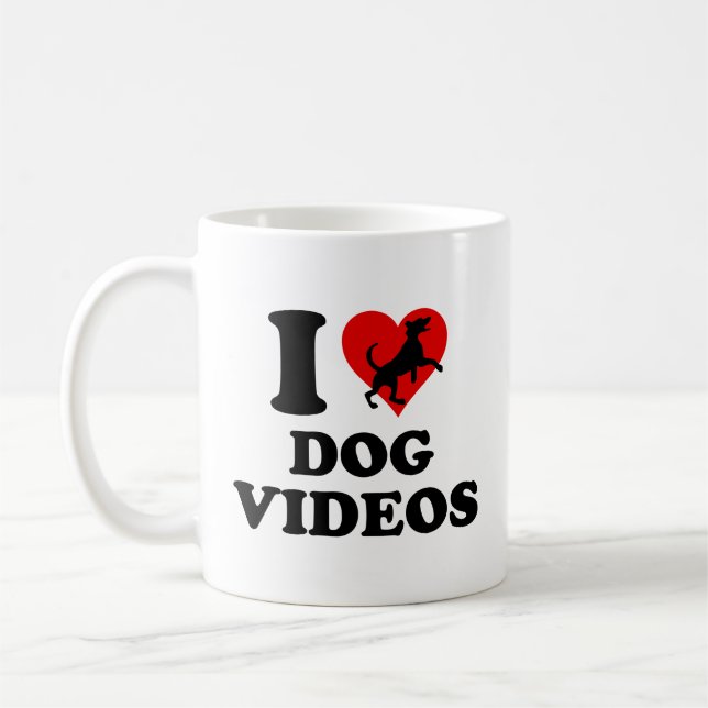 I Liebe Dog Videos Kaffee Tasse (Links)