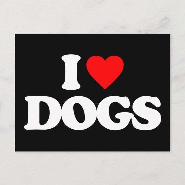 I LIEBE DOGS POSTKARTE (Vorderseite)