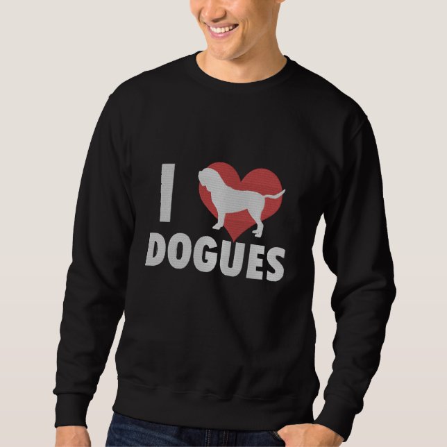 I Liebe Dogues besticktes Sweatshirt (Vorderseite)