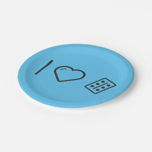I Liebe-Dominos Pappteller