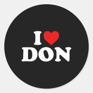 I Liebe Don - Herz Runder Aufkleber