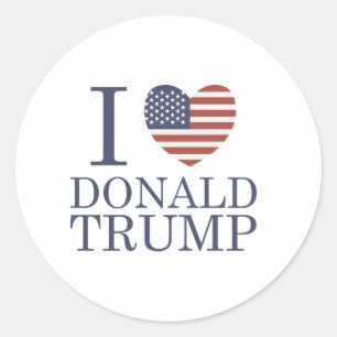 I Liebe Donald Trump Runder Aufkleber