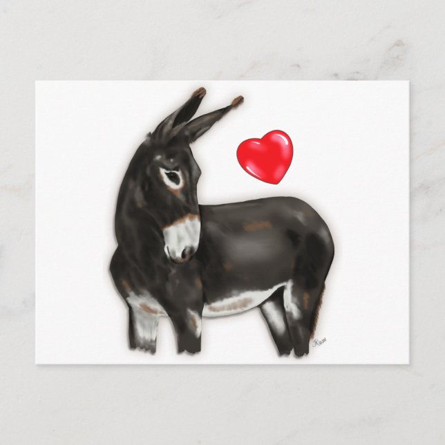 I Liebe Donkeys Demure Donkey Postkarte (Vorderseite)