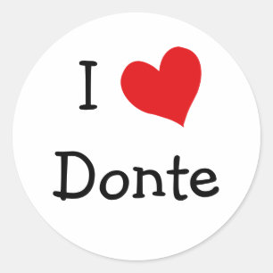 I Liebe Donte Runder Aufkleber