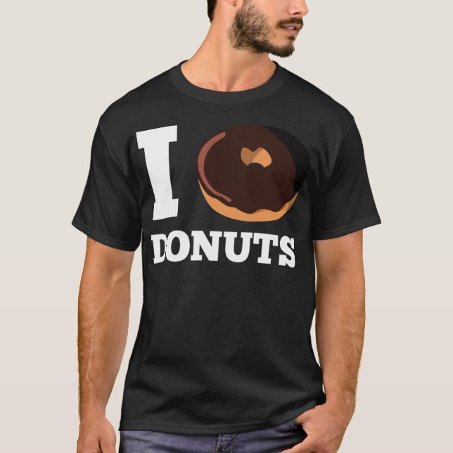 I Liebe Donuts Dinosaurier-Süßigkeiten T-Shirt (Vorderseite)