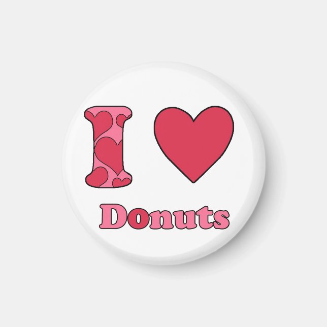 I Liebe Donuts Magnet (Vorne)