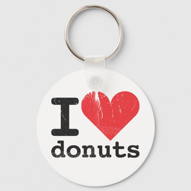 I Liebe Donuts Schlüsselanhänger (Vorderseite)