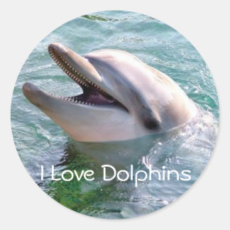 I Liebe Dophinensticker Runder Aufkleber