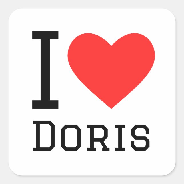 I Liebe doris Quadratischer Aufkleber (Vorderseite)