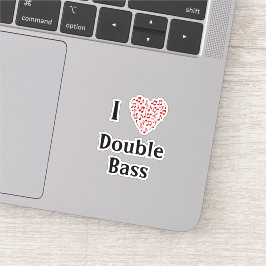 I Liebe Double Bass Rotes Herz Musiknoten Vinyl Aufkleber