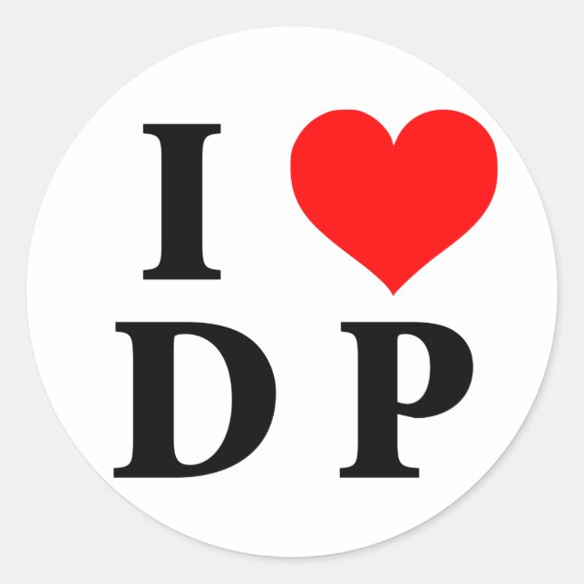 I LIEBE DP RUNDER AUFKLEBER (Vorderseite)