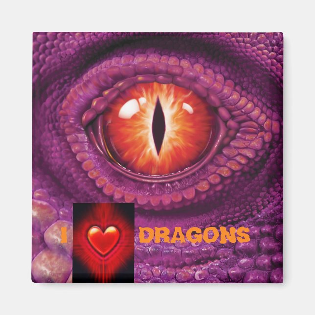 I Liebe Dragon's Eye Magnet großen Quadrat (Vorne)