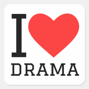I Liebe Drama Quadratischer Aufkleber