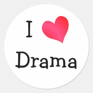 I Liebe Drama Runder Aufkleber