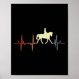I Liebe Dressurreiten Reitsport Kardiogramm Poster