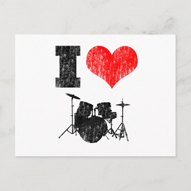 I Liebe Drums Postkarte (Vorderseite)