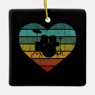I Liebe Drums Retro Herz Keramikornament