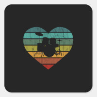 I Liebe Drums Retro Herz