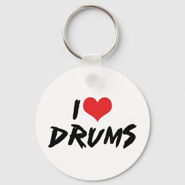 I Liebe Drums Schlüsselanhänger (Vorderseite)