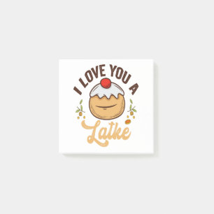 i Liebe du ein Latke Funny jwish Hanukkah Brot Post-it Klebezettel